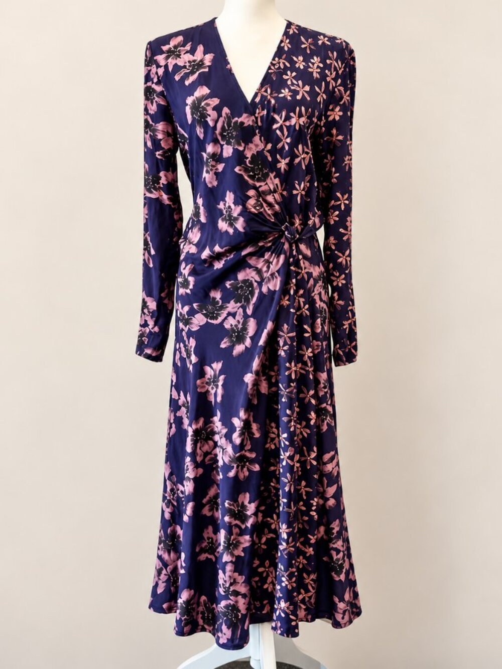 rag & bone Odette Floral Wrap Midi Dress Purple Size 4 Designer